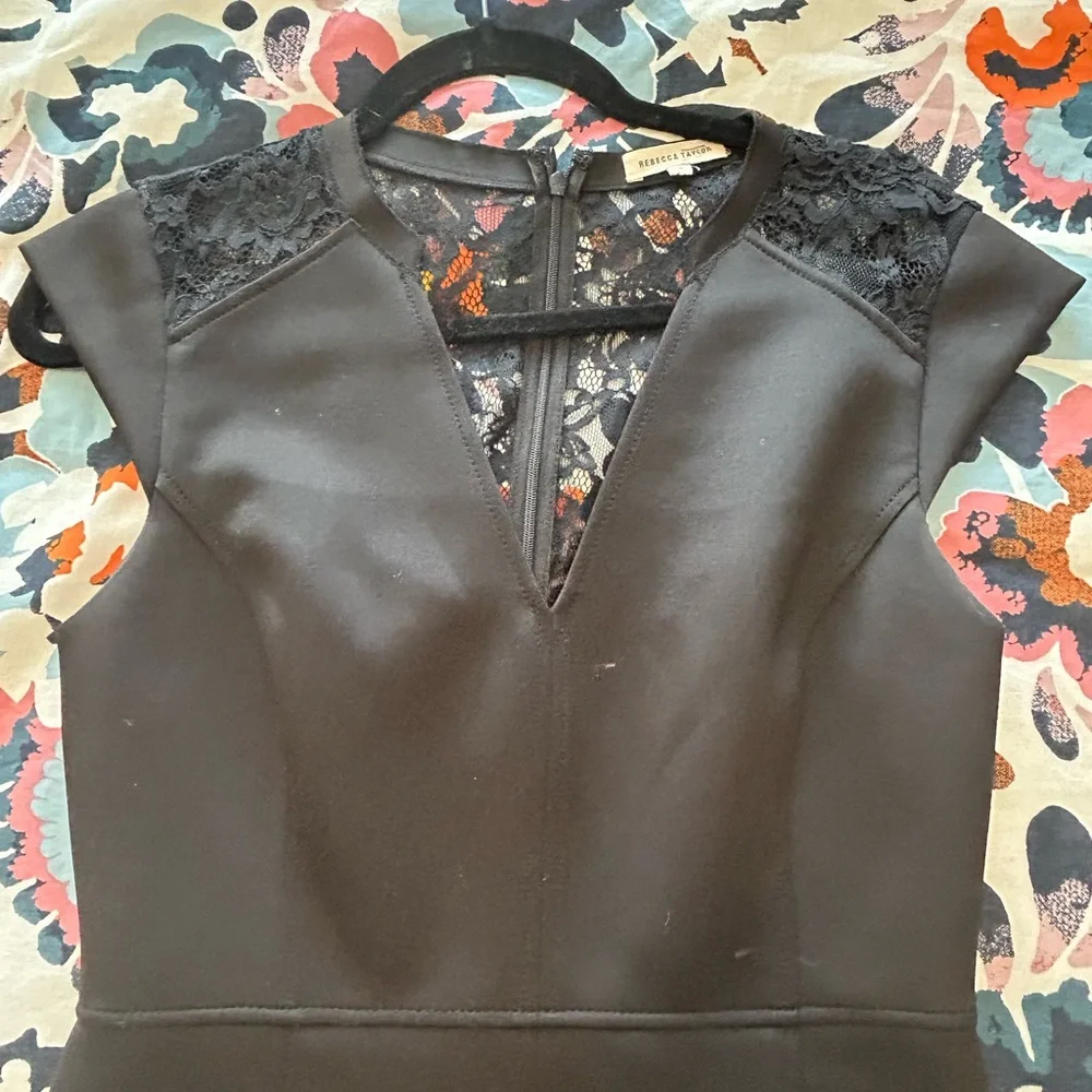 Rebecca Taylor Lace Insert Dress - Size 6 - Picture 3 of 6